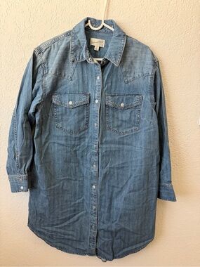 Universal Thread Light Blue Denim Midi Shirt Dress